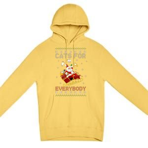 Cats For Everybody Christmas Cat Funny Xmas  Premium Pullover Hoodie