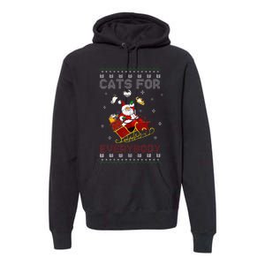 Cats For Everybody Christmas Cat Funny Xmas  Premium Hoodie