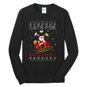 Cats For Everybody Christmas Cat Funny Xmas  Tall Long Sleeve T-Shirt