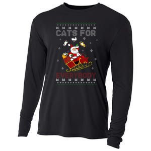 Cats For Everybody Christmas Cat Funny Xmas  Cooling Performance Long Sleeve Crew