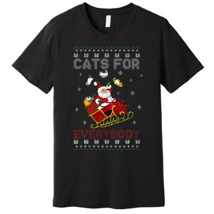 Cats For Everybody Christmas Cat Funny Xmas  Premium T-Shirt