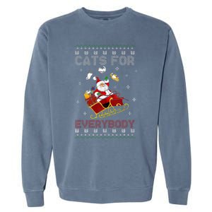 Cats For Everybody Christmas Cat Funny Xmas  Garment-Dyed Sweatshirt