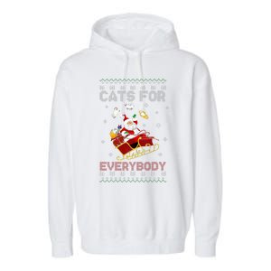 Cats For Everybody Christmas Cat Funny Xmas  Garment-Dyed Fleece Hoodie