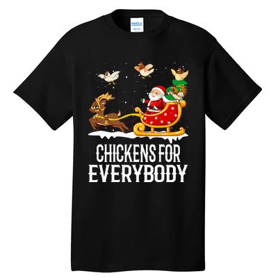 Chickens For Everybody Funny Christmas Santa  Tall T-Shirt