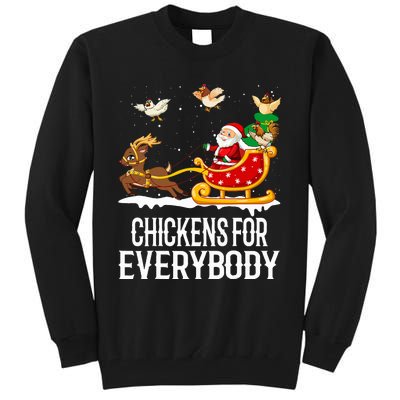 Chickens For Everybody Funny Christmas Santa  Tall Sweatshirt