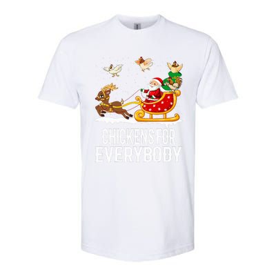 Chickens For Everybody Funny Christmas Santa  Softstyle® CVC T-Shirt