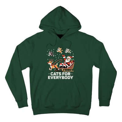 Cats For Everybody  Funny Christmas Cat Xmas Santa  Hoodie