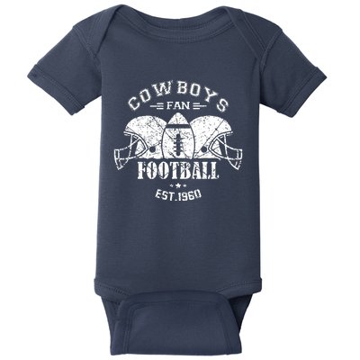 Cowboys Football Est 1960 Fan Baby Bodysuit