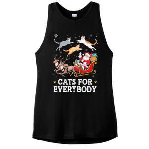 Cats For Everybody Christmas Funny Santa Cat Lover Xmas Ladies PosiCharge Tri-Blend Wicking Tank