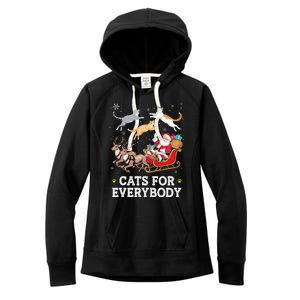 Cats For Everybody Christmas Funny Santa Cat Lover Xmas Women's Fleece Hoodie