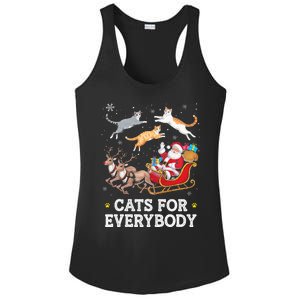 Cats For Everybody Christmas Funny Santa Cat Lover Xmas Ladies PosiCharge Competitor Racerback Tank