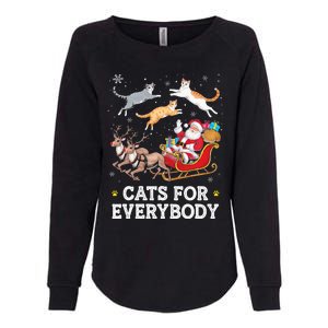 Cats For Everybody Christmas Funny Santa Cat Lover Xmas Womens California Wash Sweatshirt