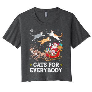 Cats For Everybody Christmas Funny Santa Cat Lover Xmas Women's Crop Top Tee