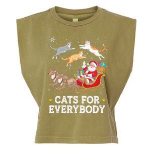 Cats For Everybody Christmas Funny Santa Cat Lover Xmas Garment-Dyed Women's Muscle Tee