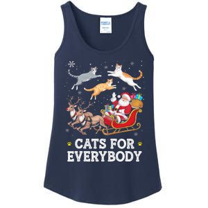 Cats For Everybody Christmas Funny Santa Cat Lover Xmas Ladies Essential Tank