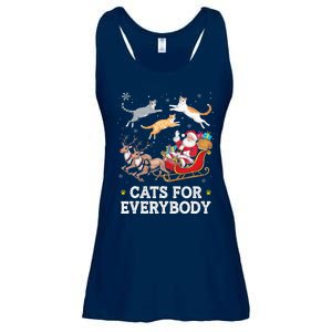 Cats For Everybody Christmas Funny Santa Cat Lover Xmas Ladies Essential Flowy Tank