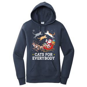 Cats For Everybody Christmas Funny Santa Cat Lover Xmas Women's Pullover Hoodie