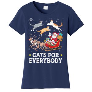 Cats For Everybody Christmas Funny Santa Cat Lover Xmas Women's T-Shirt