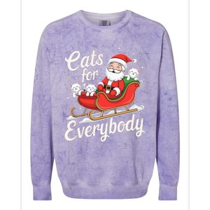 Cats For Everybody Christmas Colorblast Crewneck Sweatshirt