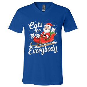 Cats For Everybody Christmas V-Neck T-Shirt