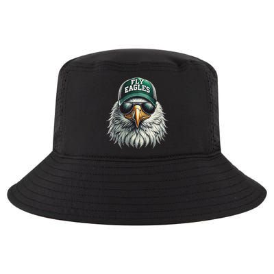 Cool Face Eagle With Sunglasses Vintage Eagles Flying Bird Cool Comfort Performance Bucket Hat
