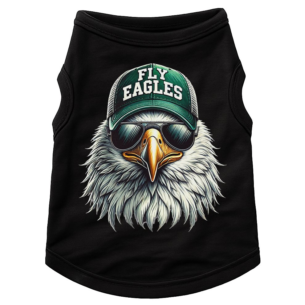 Cool Face Eagle With Sunglasses Vintage Eagles Flying Bird Doggie Tank