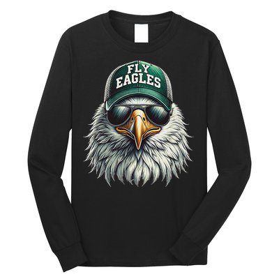 Cool Face Eagle With Sunglasses Vintage Eagles Flying Bird Long Sleeve Shirt