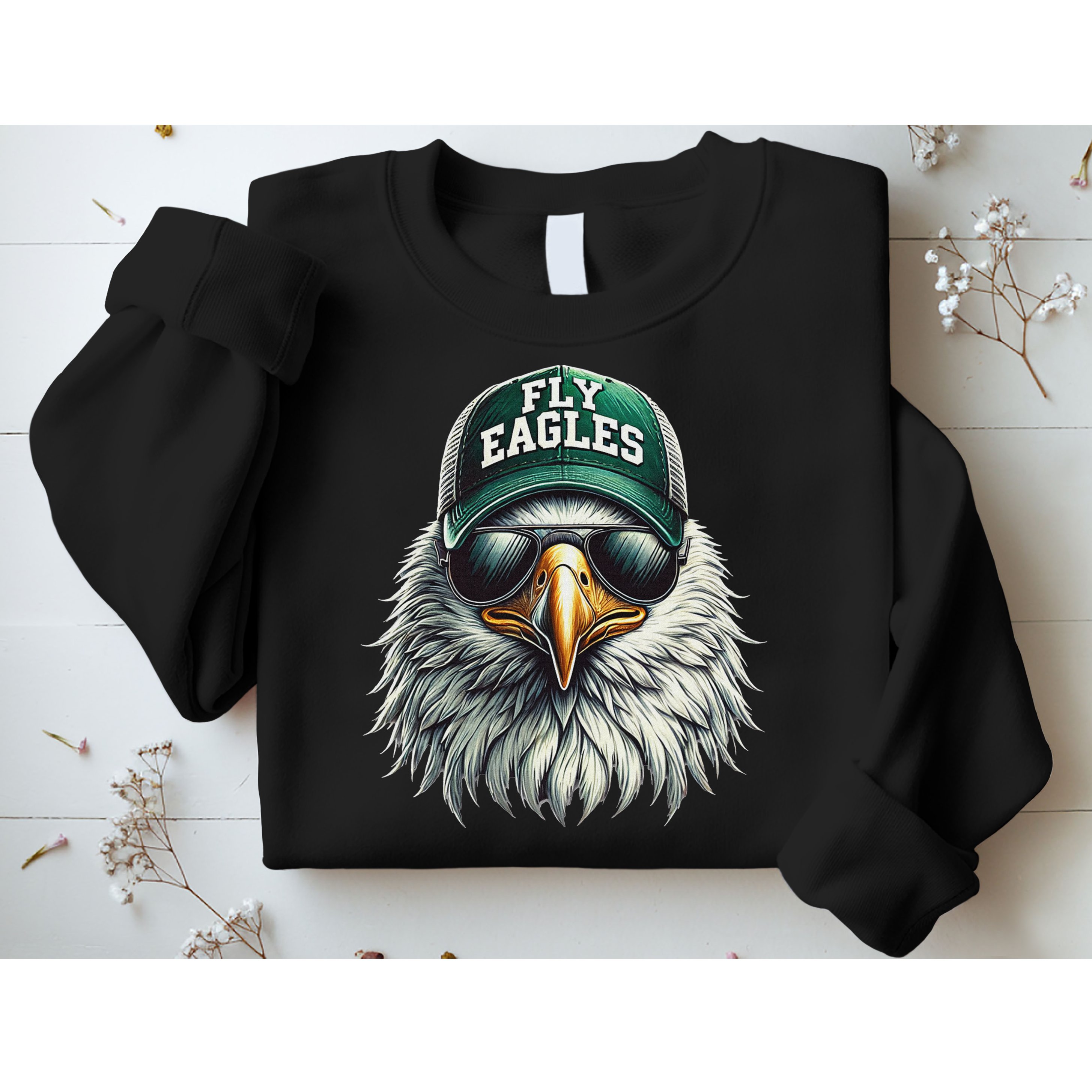Cool Face Eagle With Sunglasses Vintage Eagles Flying Bird Sweatshirt