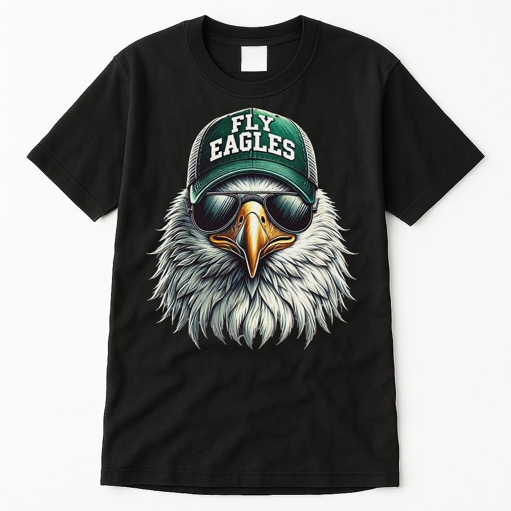 Cool Face Eagle With Sunglasses Vintage Eagles Flying Bird Tall T-Shirt