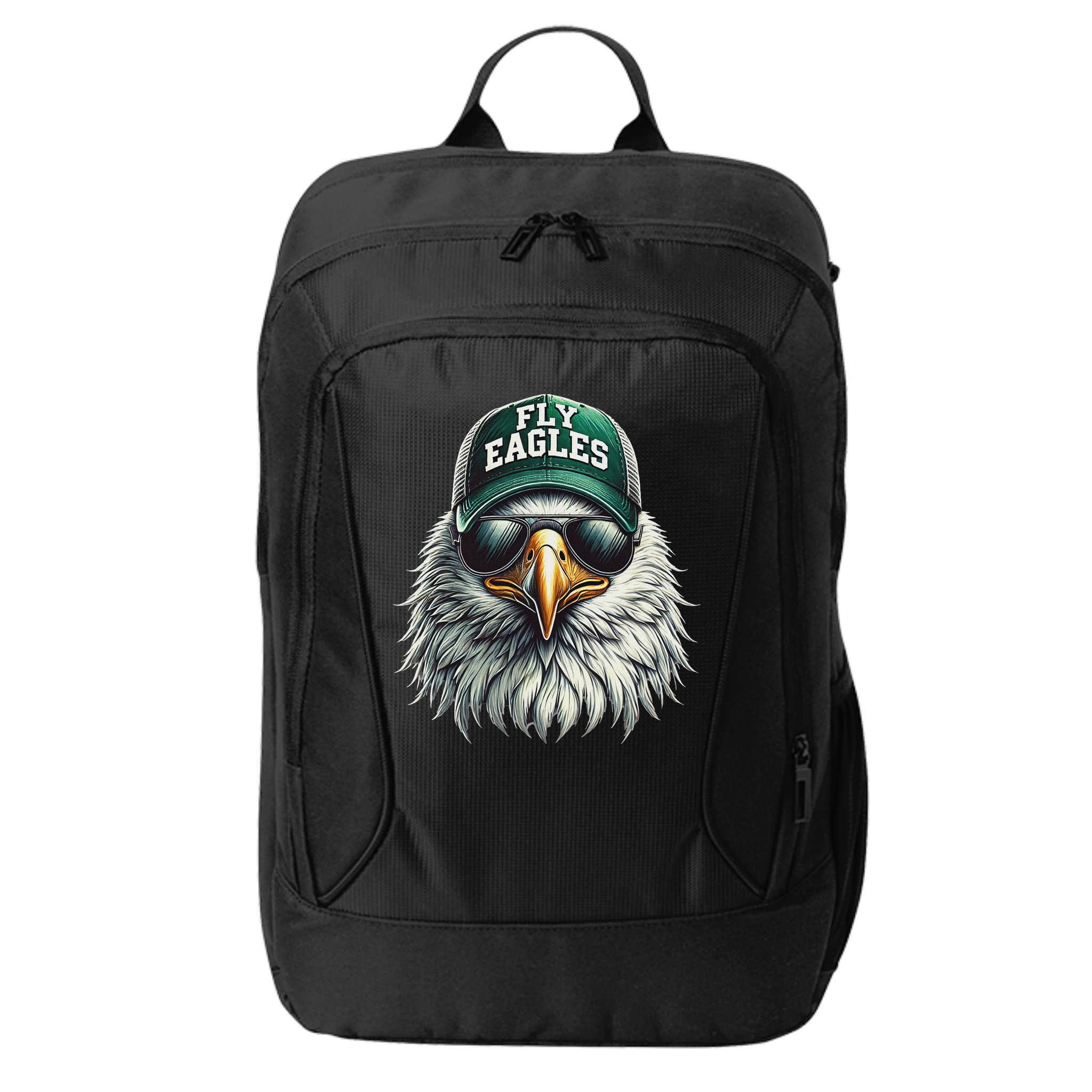 Cool Face Eagle With Sunglasses Vintage Eagles Flying Bird City Backpack