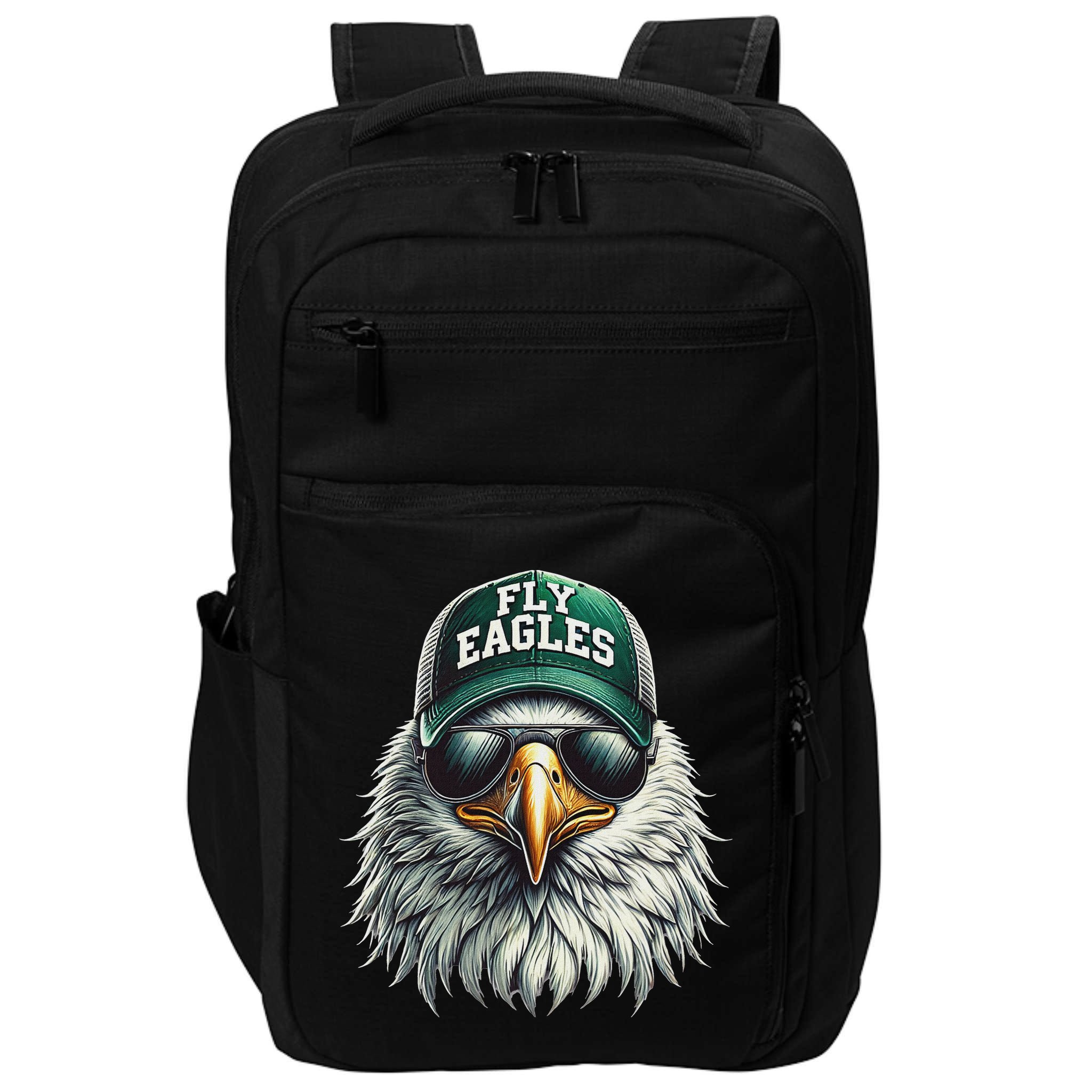 Cool Face Eagle With Sunglasses Vintage Eagles Flying Bird Impact Tech Backpack
