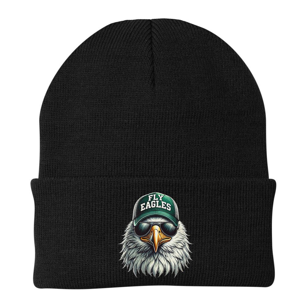 Cool Face Eagle With Sunglasses Vintage Eagles Flying Bird Beanie