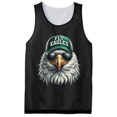 Cool Face Eagle With Sunglasses Vintage Eagles Flying Bird Mesh Reversible Basketball Jersey Tank