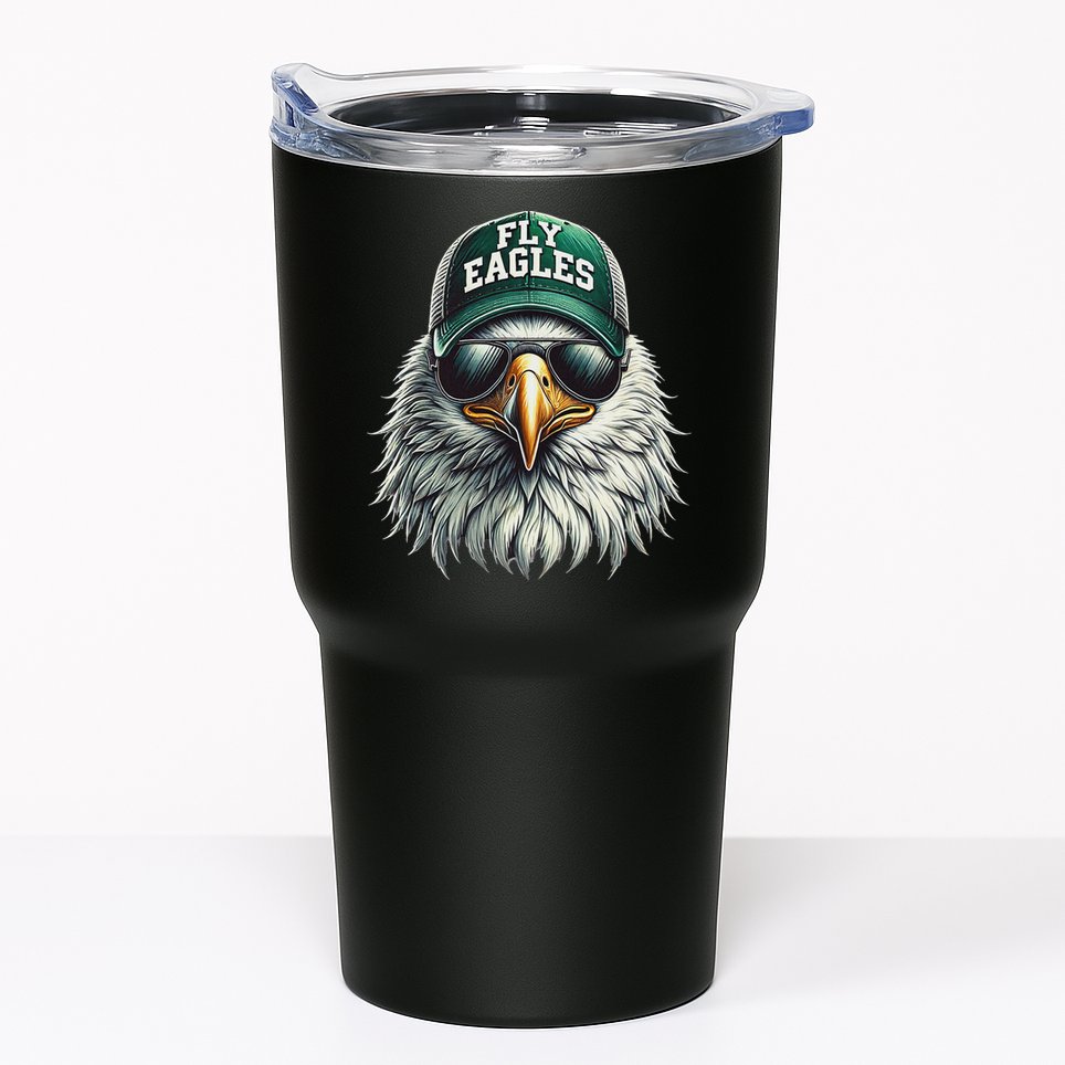 Cool Face Eagle With Sunglasses Vintage Eagles Flying Bird Tumbler