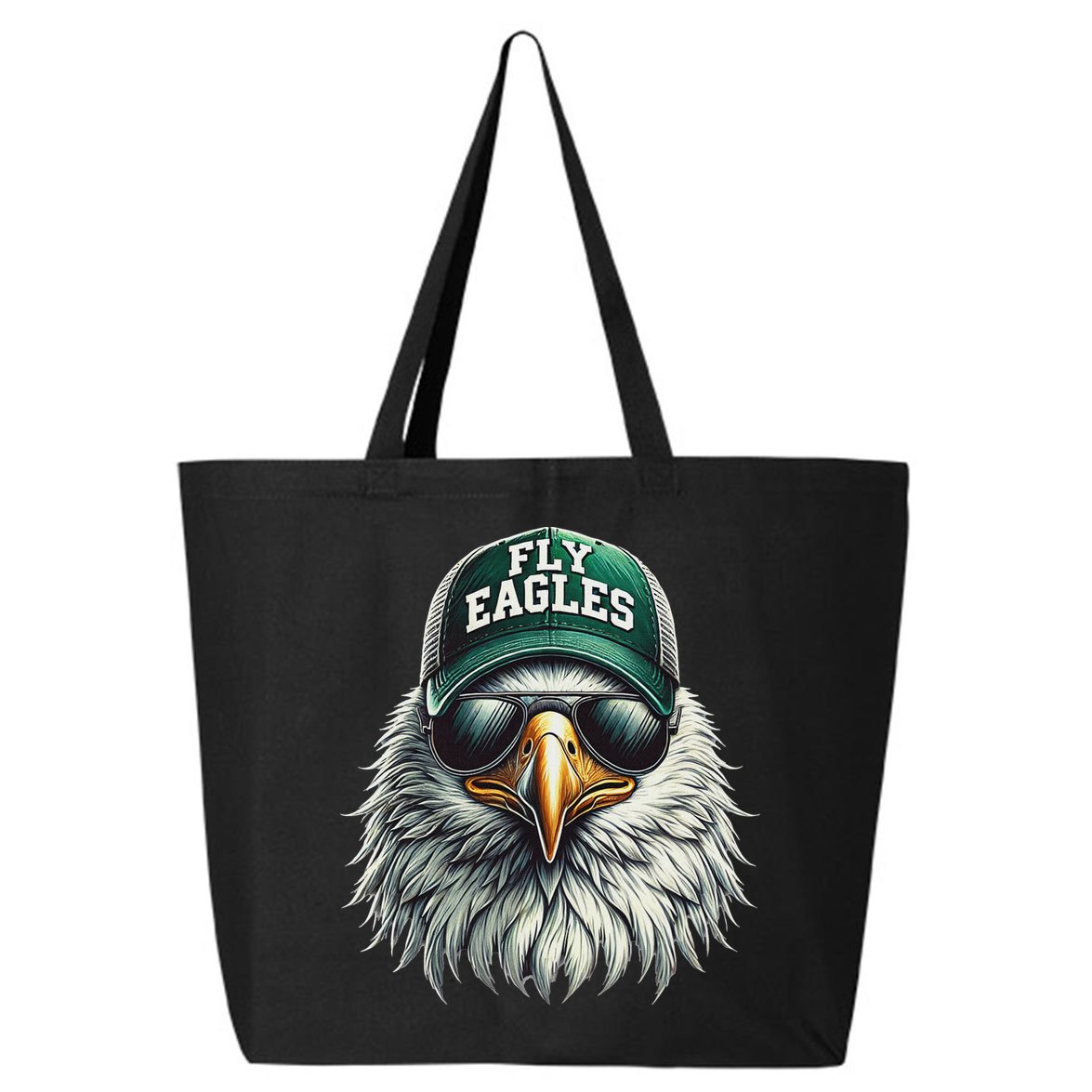 Cool Face Eagle With Sunglasses Vintage Eagles Flying Bird 25L Jumbo Tote