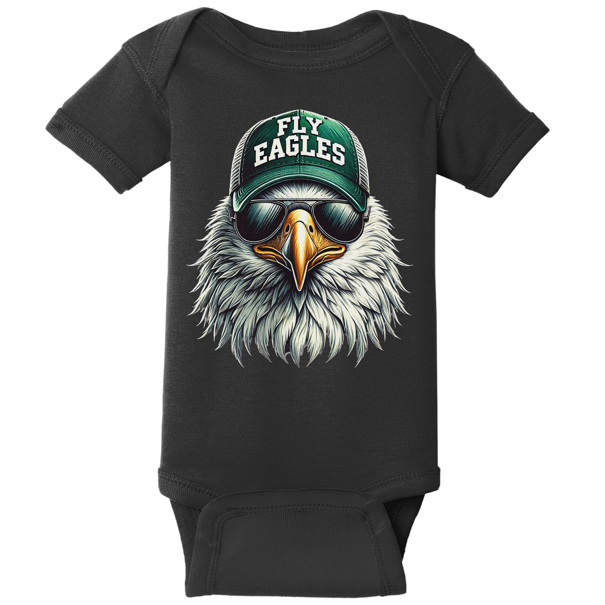 Cool Face Eagle With Sunglasses Vintage Eagles Flying Bird Baby Bodysuit