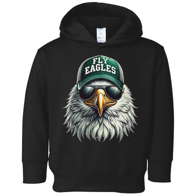 Cool Face Eagle With Sunglasses Vintage Eagles Flying Bird Toddler Hoodie