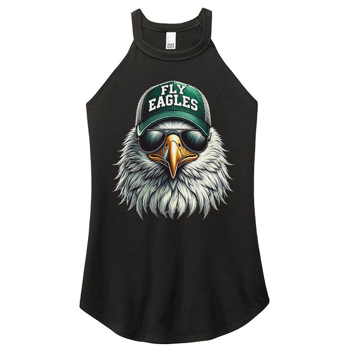 Cool Face Eagle With Sunglasses Vintage Eagles Flying Bird Women's Perfect Tri Rocker Tank
