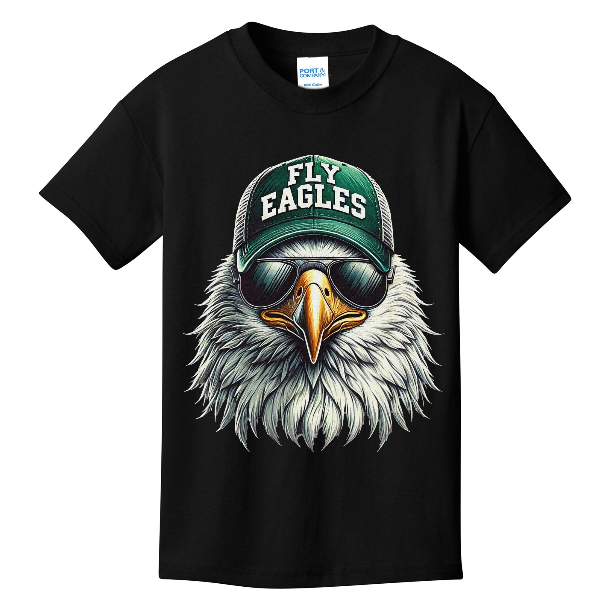Cool Face Eagle With Sunglasses Vintage Eagles Flying Bird Kids T-Shirt