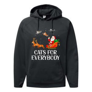 Cats For Everybody Santa Christmas Cat Funny Xmas Performance Fleece Hoodie