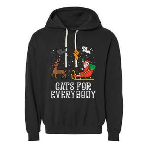 Cats For Everybody Christmas Cat Funny Xmas Wo Santa Garment-Dyed Fleece Hoodie