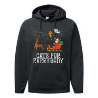 Cats For Everybody Christmas Cat Funny Xmas Wo Santa Performance Fleece Hoodie