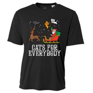 Cats For Everybody Christmas Cat Funny Xmas Wo Santa Cooling Performance Crew T-Shirt