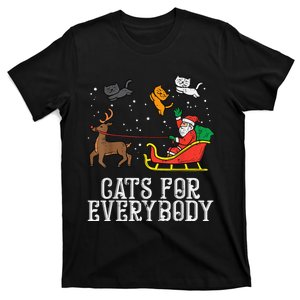 Cats For Everybody Christmas Cat Funny Xmas Wo Santa T-Shirt