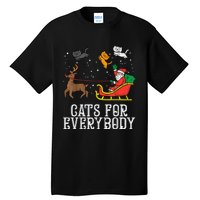 Cats For Everybody Christmas Cat Funny Xmas Wo Santa Tall T-Shirt