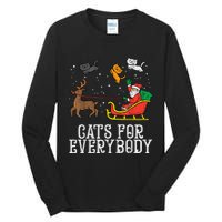 Cats For Everybody Christmas Cat Funny Xmas Wo Santa Tall Long Sleeve T-Shirt