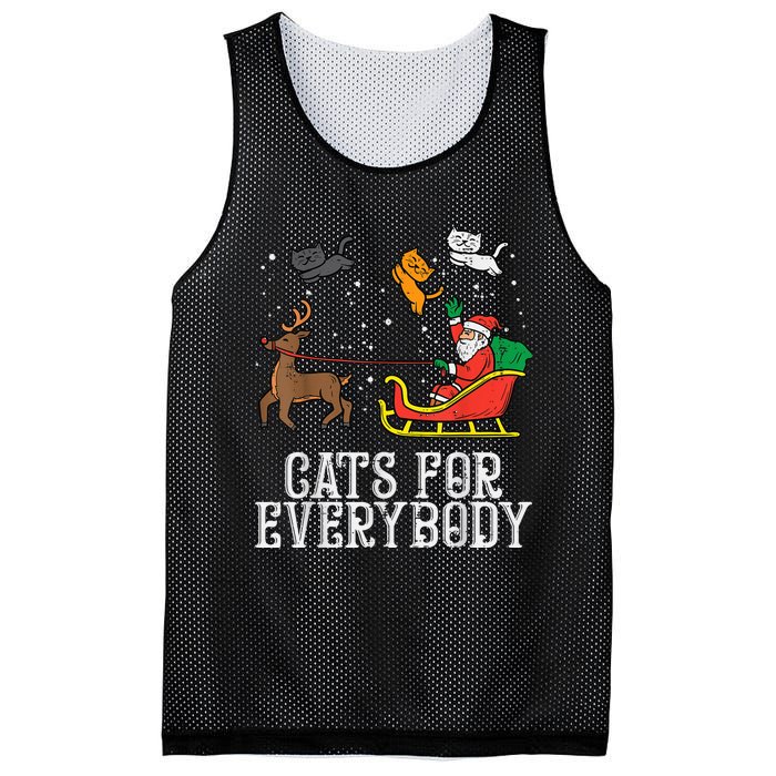 Cats For Everybody Christmas Cat Funny Xmas Wo Santa Mesh Reversible Basketball Jersey Tank