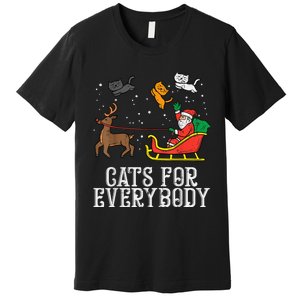 Cats For Everybody Christmas Cat Funny Xmas Wo Santa Premium T-Shirt