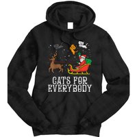 Cats For Everybody Christmas Cat Funny Xmas Wo Santa Tie Dye Hoodie