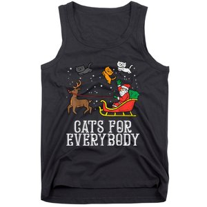 Cats For Everybody Christmas Cat Funny Xmas Wo Santa Tank Top